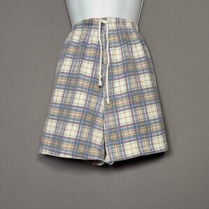 SYCAMORE Vintage Y2K 90s Faded Plaid Elastic Waist Pull On Shorts  Size M Medium